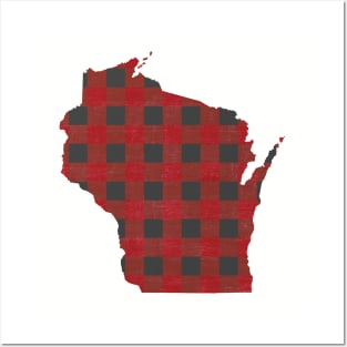 Wisconsin Love in Buffalo Plaid Posters and Art